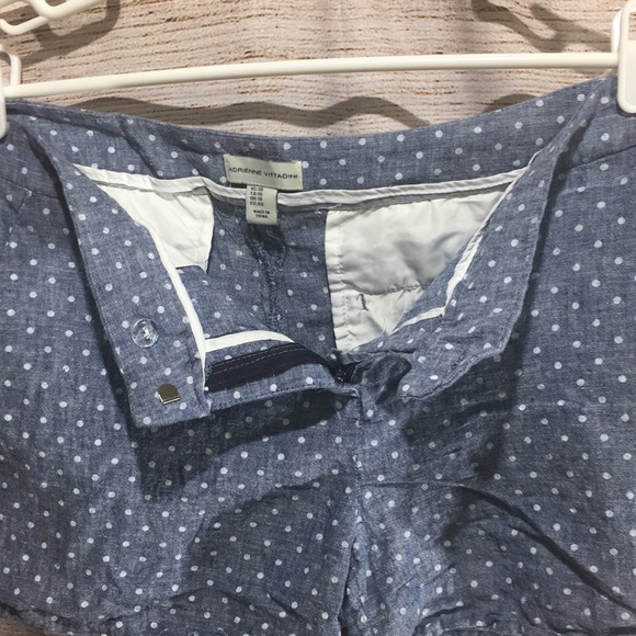 Adrienne Vittadini Blue & white polka dot short 10 - Picture 2 of 8